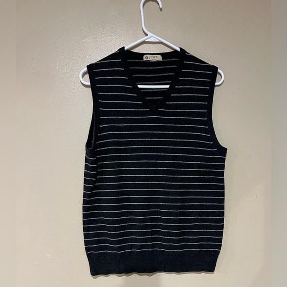 J Crew Men's Striped Sweater Vest Size Small Cotton Cashmere Blend - Picture 1 of 7